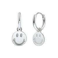 Cross-border Sterling Silver Needle Ins Hot Cute Smiley Earrings Female 18k Electroplated Real Gold Smile Smiley Earrings sku image 2