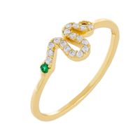 Snake Element Jewelry Real Gold Plated With Zircon Copper Jewellery Necklace Clavicle Chain sku image 3