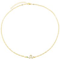 Snake Element Jewelry Real Gold Plated With Zircon Copper Jewellery Necklace Clavicle Chain sku image 11