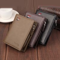 Men's Wallet Short Rfid Anti-degaussing Wallet Buckle Zipper Bag Dollar Clip Anti-theft Brush main image 6