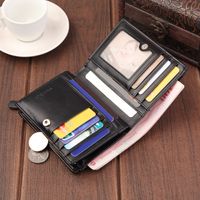 Men's Wallet Short Rfid Anti-degaussing Wallet Buckle Zipper Bag Dollar Clip Anti-theft Brush main image 4