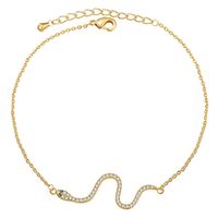 Snake Element Jewelry Real Gold Plated With Zircon Copper Jewellery Necklace Clavicle Chain sku image 9