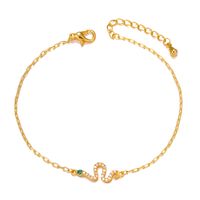 Snake Element Jewelry Real Gold Plated With Zircon Copper Jewellery Necklace Clavicle Chain sku image 6