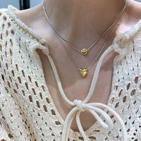 Smiley Love Necklace Temperament Simple Peach Heart Clavicle Chain main image 4