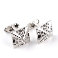 European Trend Square Lattice Three-dimensional Geometry Shirt Cufflinks sku image 5