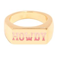Fashion Letter Howdy Popular Dripping Copper Flower Ring main image 6