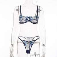European And American New Lace Perspective Sexy Lingerie Suit sku image 3
