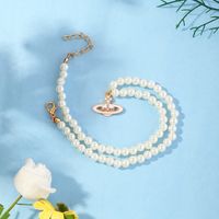 Fashion Saturn Pendent Pearl Necklace Wholesale Nihaojewelry main image 4