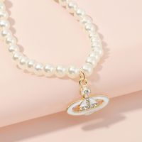 Fashion Saturn Pendent Pearl Necklace Wholesale Nihaojewelry sku image 3