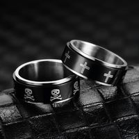 New Anti-anxiety Decompression Titanium Steel Double-layer Rotating Ring Wholesale main image 4