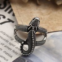 Retro Letter Bear Smiley Face Silver Plated Plating Women's Open Ring 1 Piece sku image 50