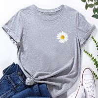 Lockeres Freizeit-t-shirt Mit Kleinem Chrysanthemen-print main image 7