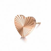 New Peach Heart Batch Flower Mirror Line Stainless Steel Ear Studs sku image 9