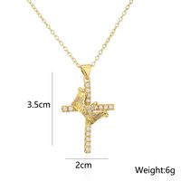 Fashion Clavicle Chain Copper 18k Gold Zircon Pearl Cross Pendant Necklace main image 5