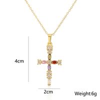 Fashion Clavicle Chain Copper 18k Gold Zircon Pearl Cross Pendant Necklace main image 6
