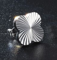 New Peach Heart Batch Flower Mirror Line Stainless Steel Ear Studs sku image 5