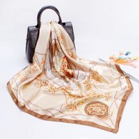 Women's Elegant Fashion Printing Satin Printing Silk Scarves sku image 13