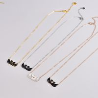 Elegant Swan Titanium Steel Pendant Necklace Plating Artificial Rhinestones Stainless Steel Necklaces main image 1