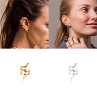 S925 Sterling Silver Fashion Creative Single Snake-shaped Ear Clip Earless Earrings main image 4