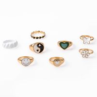 Cute Heart Smiley Face Alloy Plating Gold Plated Rings main image 5