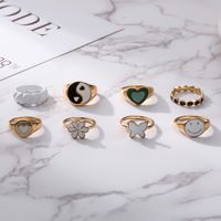 Cute Heart Smiley Face Alloy Plating Gold Plated Rings main image 3