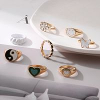 Cute Heart Smiley Face Alloy Plating Gold Plated Rings main image 2