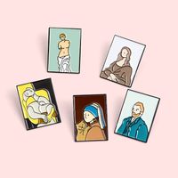 Cartoon Style Portrait Alloy Stoving Varnish Metal Brooches main image 4