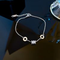 Fashion Constellation Heart Shape Flower Titanium Steel Inlaid Gold Zircon Bracelets 1 Piece sku image 4