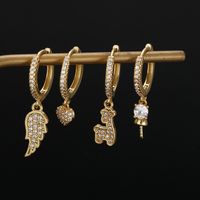 Fashion Moon Butterfly Lightning Copper Plating Inlay Zircon Drop Earrings 1 Piece main image 4