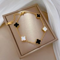 Fashion Constellation Heart Shape Flower Titanium Steel Inlaid Gold Zircon Bracelets 1 Piece sku image 54