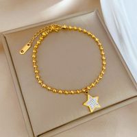 Fashion Constellation Heart Shape Flower Titanium Steel Inlaid Gold Zircon Bracelets 1 Piece sku image 24