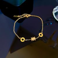 Fashion Constellation Heart Shape Flower Titanium Steel Inlaid Gold Zircon Bracelets 1 Piece sku image 3