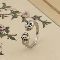 Retro Letter Bear Smiley Face Silver Plated Plating Women's Open Ring 1 Piece sku image 8