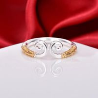 Retro Letter Bear Smiley Face Silver Plated Plating Women's Open Ring 1 Piece sku image 6