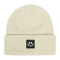 Children Unisex Fashion Smiley Face Embroidery Wool Cap sku image 3