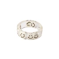 Wholesale Jewelry Simple Style Smiley Face Resin Printing Rings sku image 3