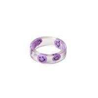 Wholesale Jewelry Simple Style Smiley Face Resin Printing Rings main image 3