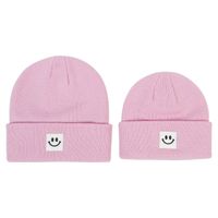 Children Unisex Fashion Smiley Face Embroidery Wool Cap main image 4