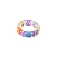 Wholesale Jewelry Simple Style Smiley Face Resin Printing Rings sku image 4