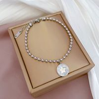 Fashion Constellation Heart Shape Flower Titanium Steel Inlaid Gold Zircon Bracelets 1 Piece sku image 9