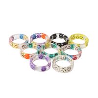 Wholesale Jewelry Simple Style Smiley Face Resin Printing Rings main image 4