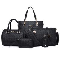 Women's Medium All Seasons Pu Leather Solid Color Fashion Square Zipper Bag Sets sku image 2