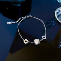 Fashion Constellation Heart Shape Flower Titanium Steel Inlaid Gold Zircon Bracelets 1 Piece sku image 39