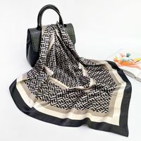 Women's Elegant Fashion Printing Satin Printing Silk Scarves sku image 31
