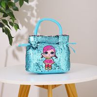 Girl's Small All Seasons Pu Leather Cartoon Cute Sequins Bucket Magnetic Buckle Handbag main image 6