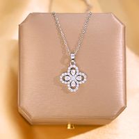 Wholesale Fashion Shell Elk 304 Stainless Steel Copper Plating 18K Gold Plated White-Plated K Artificial Pearls Zircon Pendant Necklace sku image 119