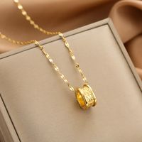 Wholesale Fashion Shell Elk 304 Stainless Steel Copper Plating 18K Gold Plated White-Plated K Artificial Pearls Zircon Pendant Necklace sku image 13