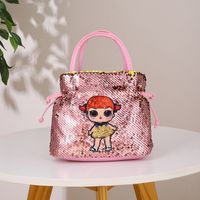 Girl's Small All Seasons Pu Leather Cartoon Cute Sequins Bucket Magnetic Buckle Handbag main image 5