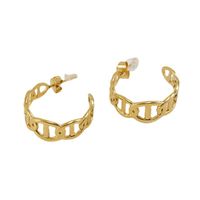 Simple Style Geometric Stainless Steel Ear Studs Inlaid Gold Stainless Steel Earrings 1 Pair main image 5