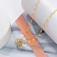 Wholesale Fashion Shell Elk 304 Stainless Steel Copper Plating 18K Gold Plated White-Plated K Artificial Pearls Zircon Pendant Necklace sku image 36